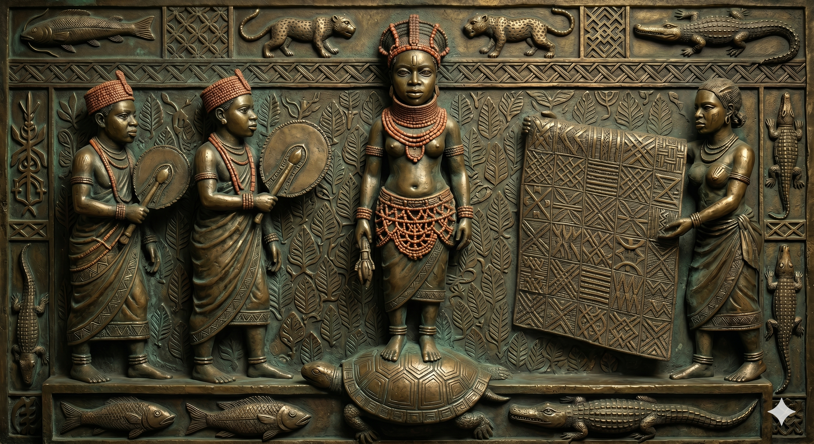 La Naissance d'Olokun dans le Bronze du Bénin
