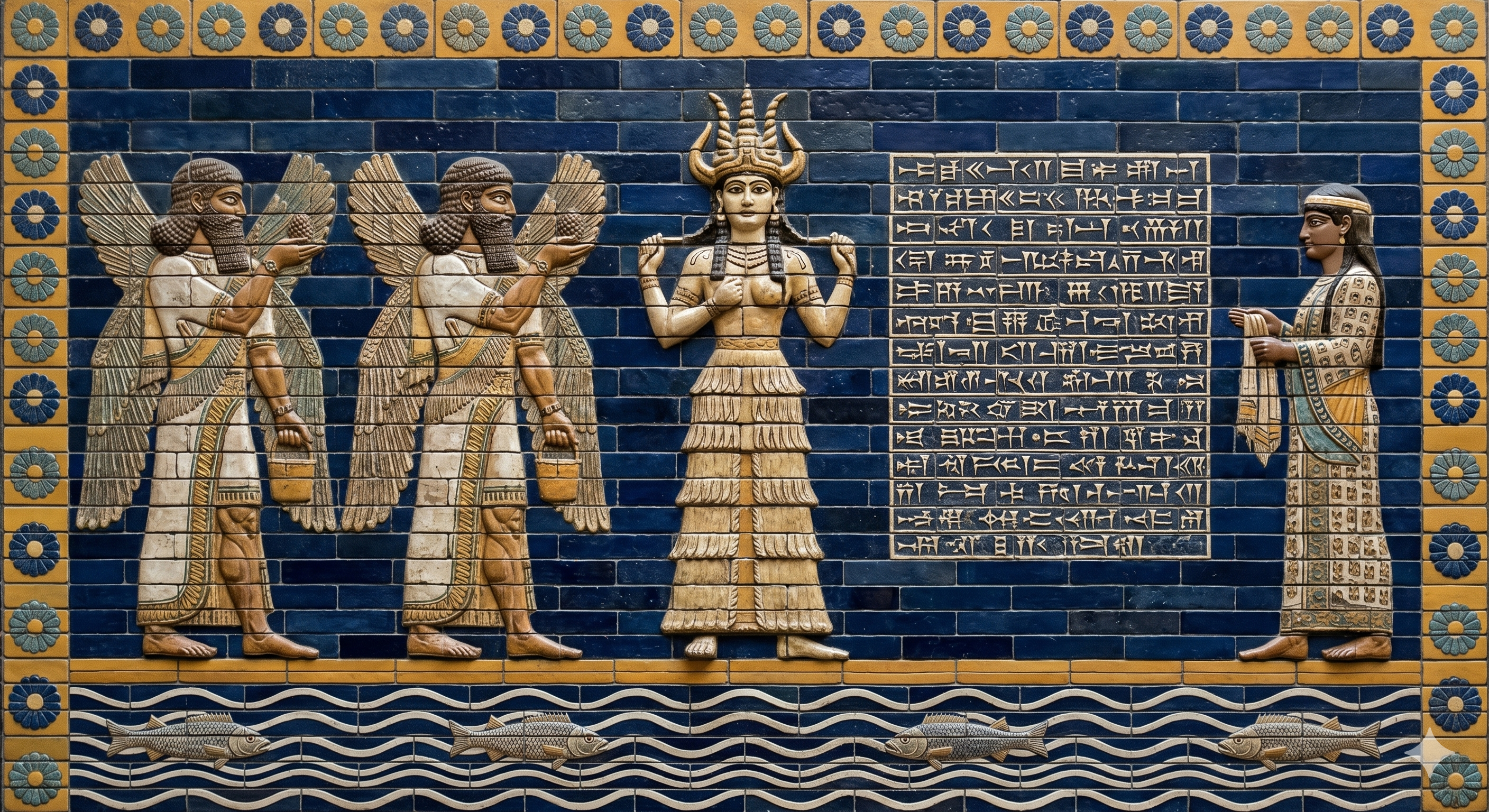 Vénus gravée dans le bleu de Babylone